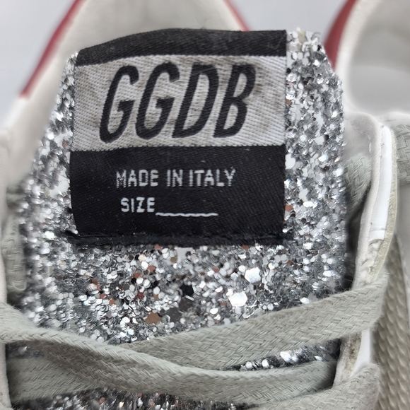 Golden Goose Superstars Size 39 Silver Glitter NIB - Picture 4 of 9